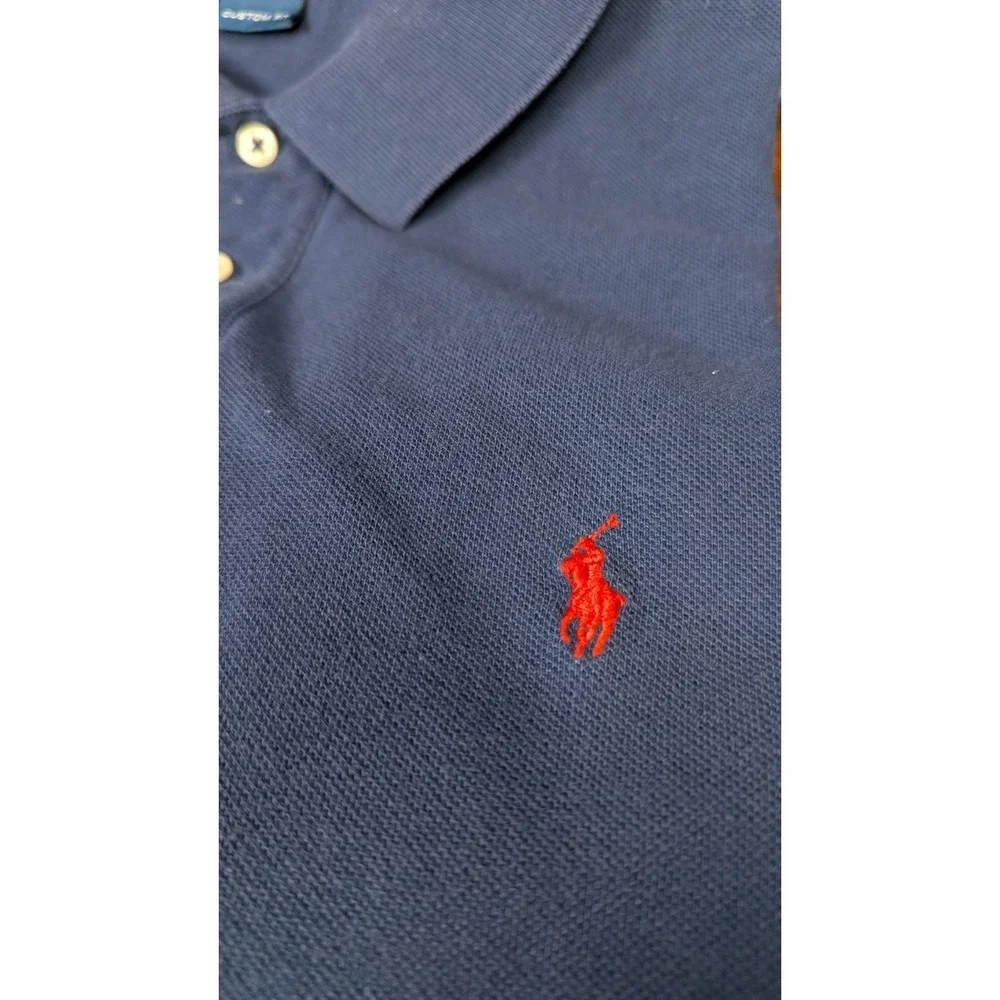 Polo Ralph Lauren Custom Fit Polo Shirt Mens XL Blue Short Sleeve Pony Logo